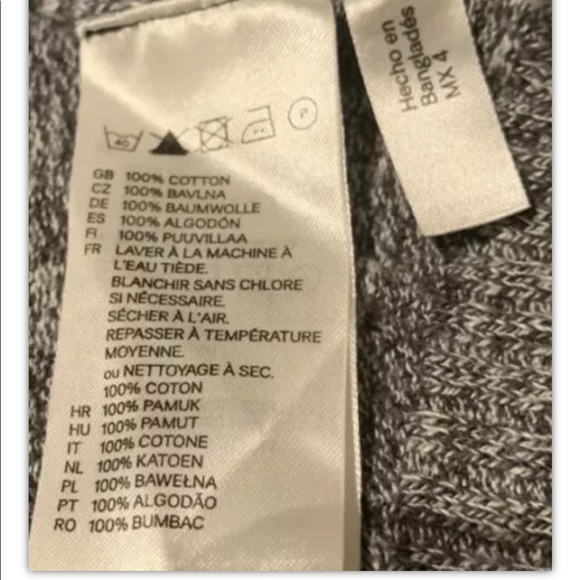 H&M Divided Charcoal 5 Button V-Neck Cardigan Elbow Patches Women’s Size 4 - Picture 9 of 11